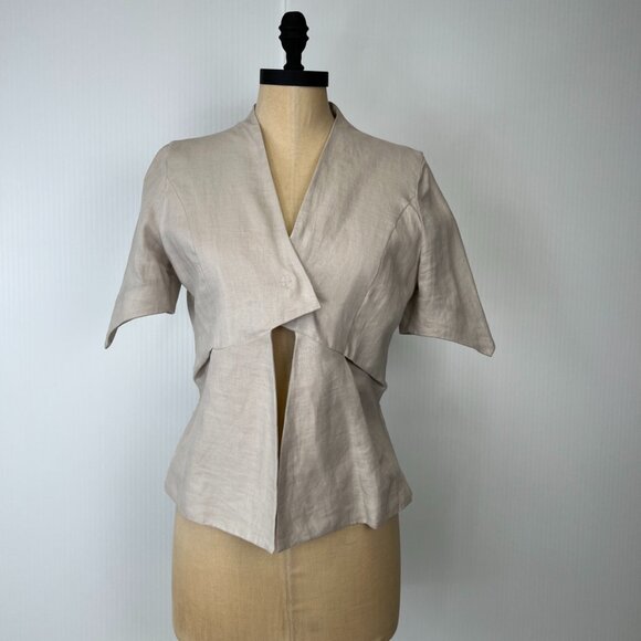 Dusica Sacks Jacket Women 8 Linen Tailored Cut Light Modern Work Party Hype Core - Picture 1 of 16